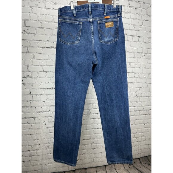 Wrangler 13 Original Flame Resistant Blue 100% Cotton Distressed Jeans (34X36) - Picture 2 of 13